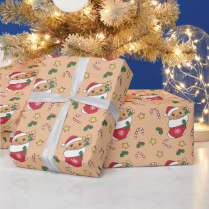 Katt från Snö-vinter vid jul Presentpapper