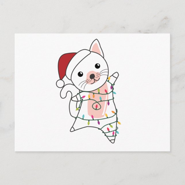 Katt från Snö-vinter vid jul Vykort (Framsida)