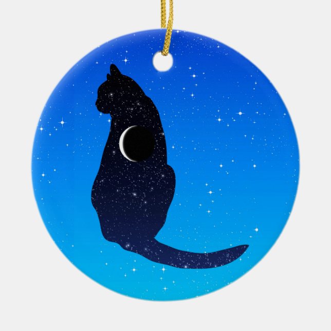 Katt från Starry Himlar Julgransprydnad Keramik (Framsidan)