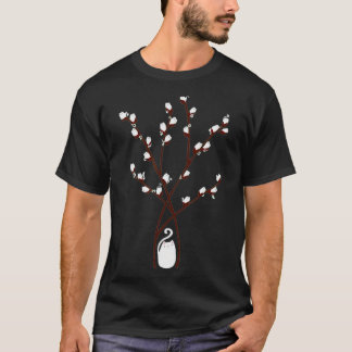 Katt från träd, blomkål, blommor träd t shirt