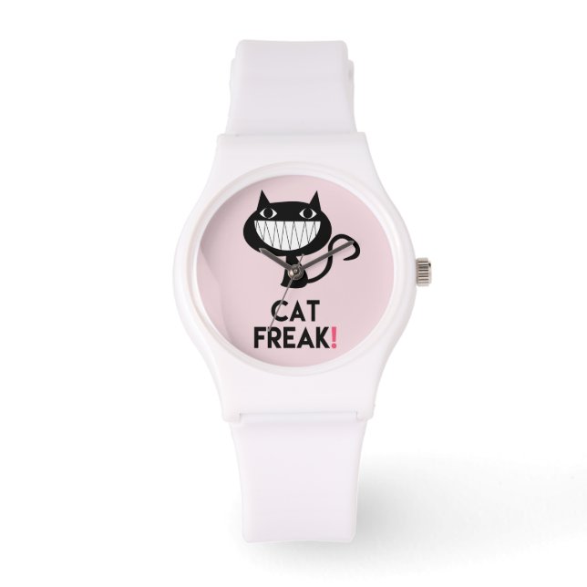 Katt Freak! Roligt Rosa Kids Armbandsur (Framsida)