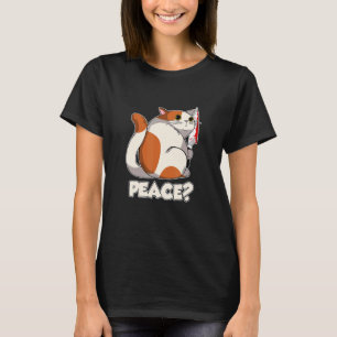 Katt Fred Mordisk Katt Med Kniv T Shirt