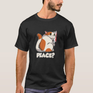 Katt Fred Mordisk Katt Med Kniv T Shirt