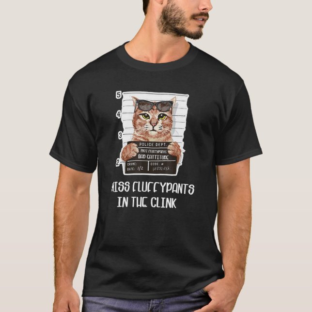 Katt Fröken Fluffypants i Clink-fängelset T Shirt (Framsida)