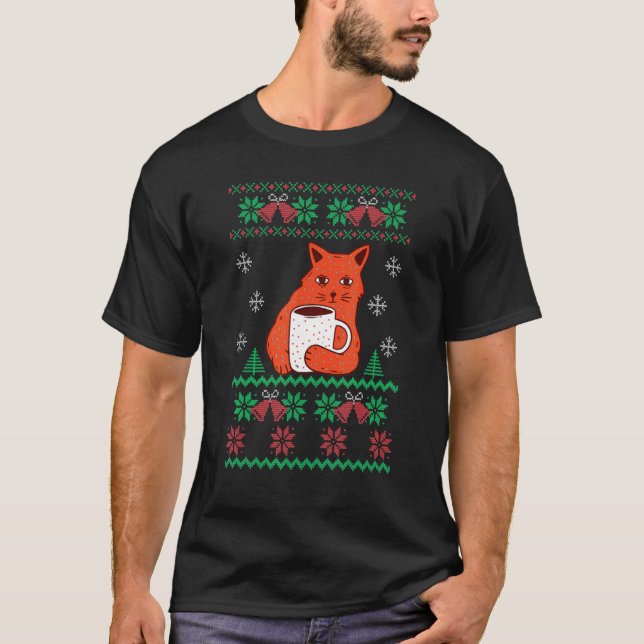 Katt ful jultröja t shirt (Framsida)