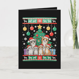 Katt Fula Julgransbelysning Xmas Högtid Kort