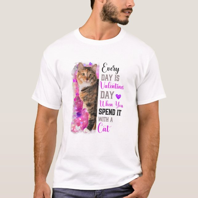 Katt-Funkyn för Womens Black Cat Mamma Valentines  T Shirt (Framsida)