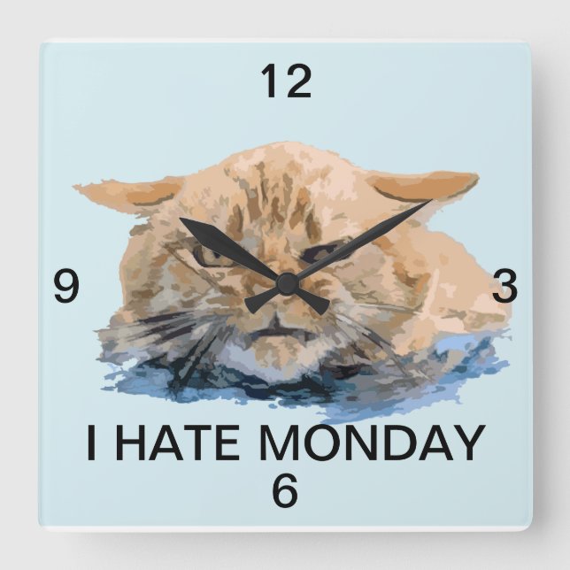 katt fyrkantig klocka (Framsida)