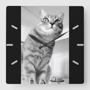 Katt Fyrkantig Klocka