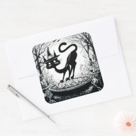 Katt Fyrkantigt Klistermärke