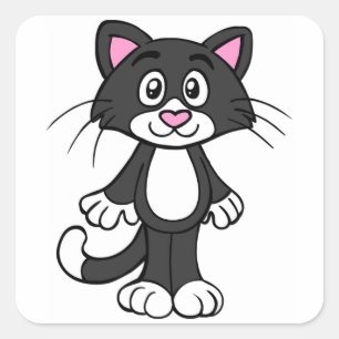 Katt Fyrkantigt Klistermärke