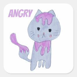 KATT FYRKANTIGT KLISTERMÄRKE