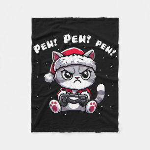 Katt Gamer Pew Video Game-juljokeror Kids Fleecefilt