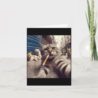 Katt Gangster Gatumus Kattar Selfie Roligt Meme Hu Kort