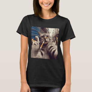 Katt Gangster Gatur Katter Selfie Roligt Meme Humo T Shirt