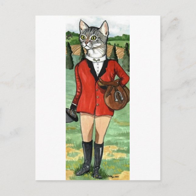 Katt går till Fox Hunting HUNT CAT Vykort (Framsida)