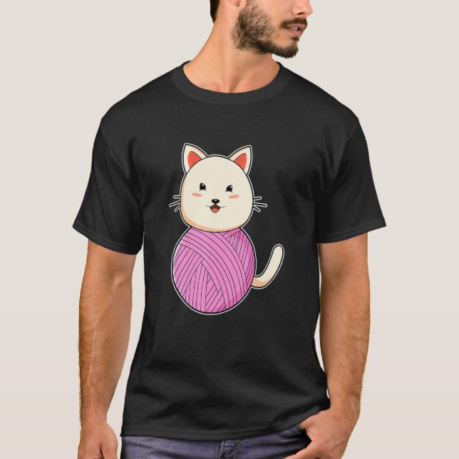 Katt garnboll t shirt (Framsida)