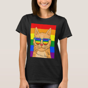 Katt Gay Pride Söt Lgbt Djur Husdjur T Shirt