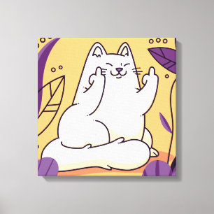 Katt ge finger canvastryck