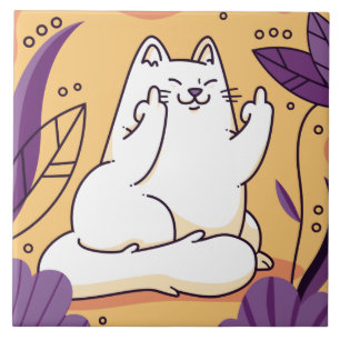 Katt ge finger kakelplatta