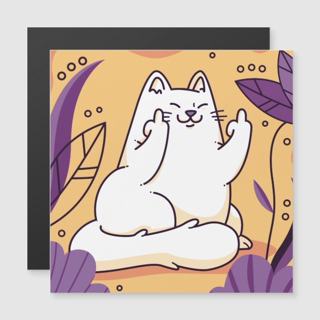 Katt ge finger magnetisk inbjudningskort (Fram/baksida)