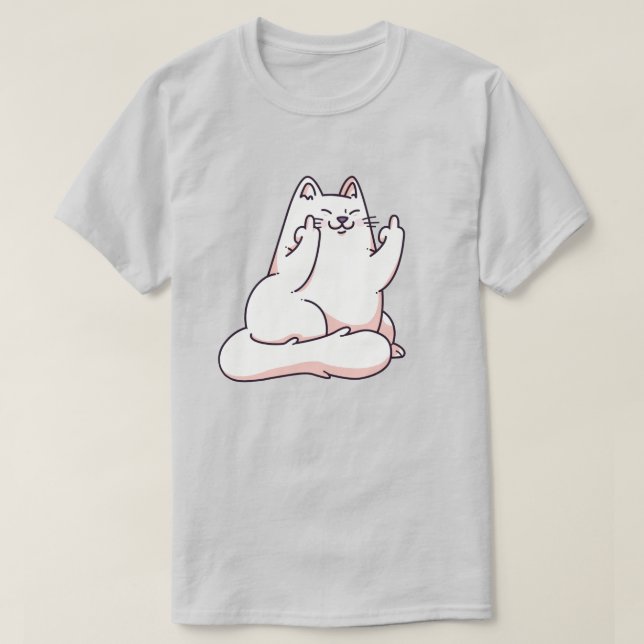 Katt Ge Finger T Shirt (Design framsida)