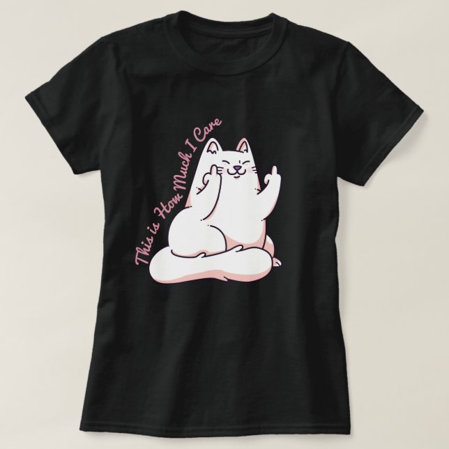 Katt Ge Finger T Shirt (Design framsida)