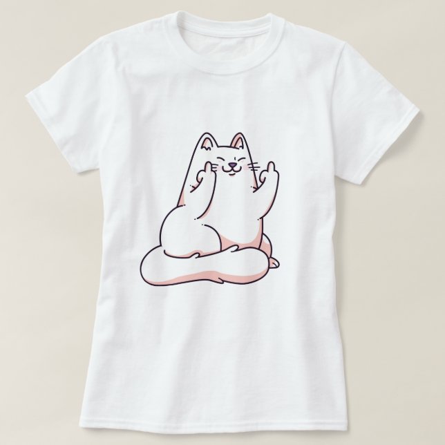 Katt Ge Finger T-Shirt (Design framsida)