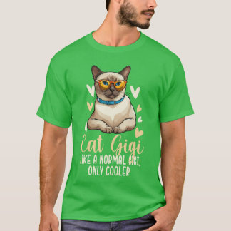 Katt Gigi Rolig Kattälskare Gigi Katt Gigi Mormor T Shirt