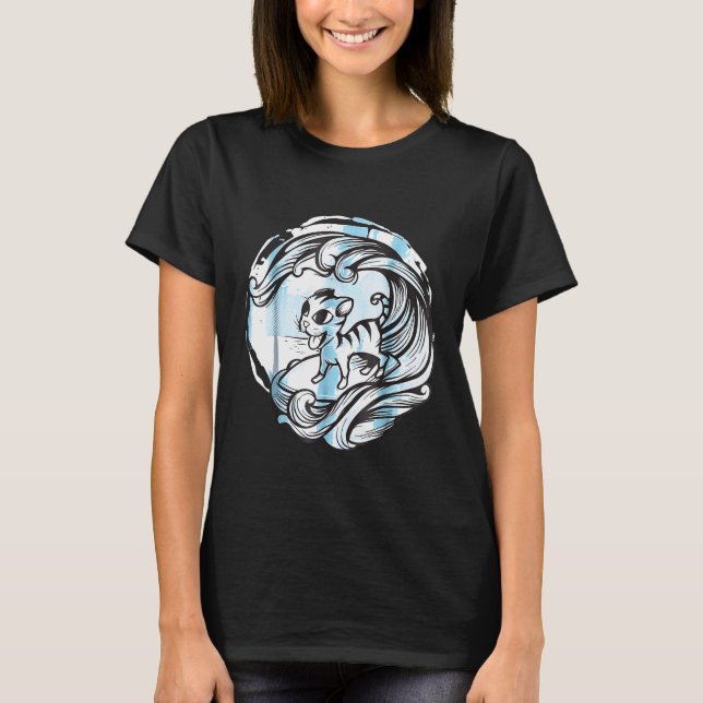 Katt Gillar Du att Surfa Roliga T-Shirts för Somma (Framsida)