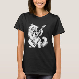 Katt Gitarrist Gitarr - Persisk Pappa Mamma T Shirt