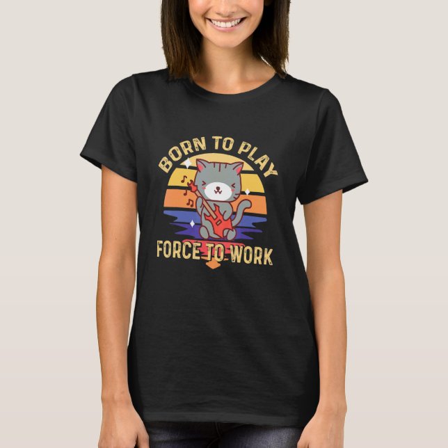 Katt Gitarrist Rock gitarr Gitarrspel Musikant Git T Shirt (Framsida)