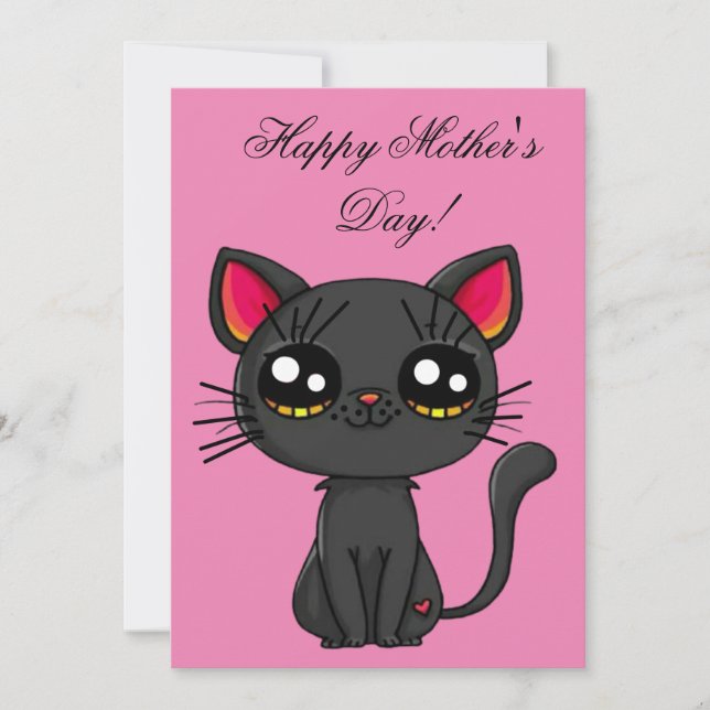 Katt Glad mors dag  Inbjudningar (Framsida)