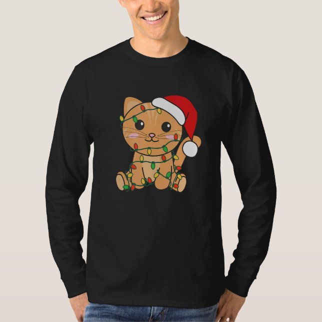 Katt God jul vinterdjur Katt jul T Shirt (Framsida)