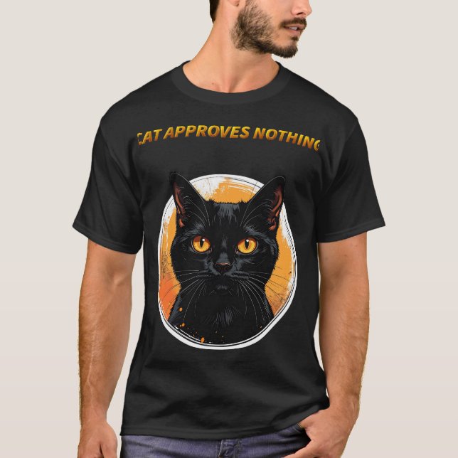 Katt godkänner ingenting t shirt (Framsida)