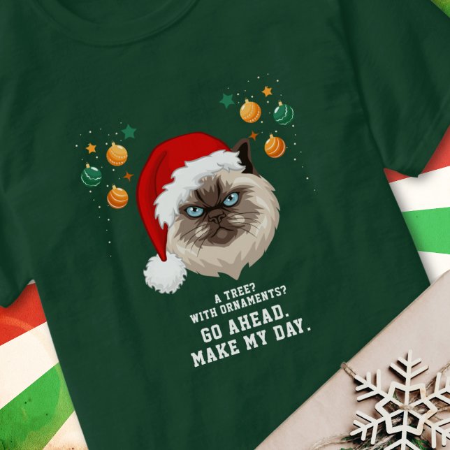 Katt gör min dag, Fåniget jul T Shirt (Skapare uppladdad)