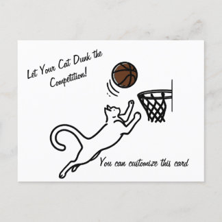 Katt gör stor slam dunk vykort