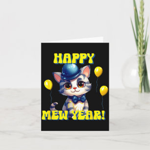 Katt Gott Nytt År Mia År Roligt Nyårsfirande  Kort