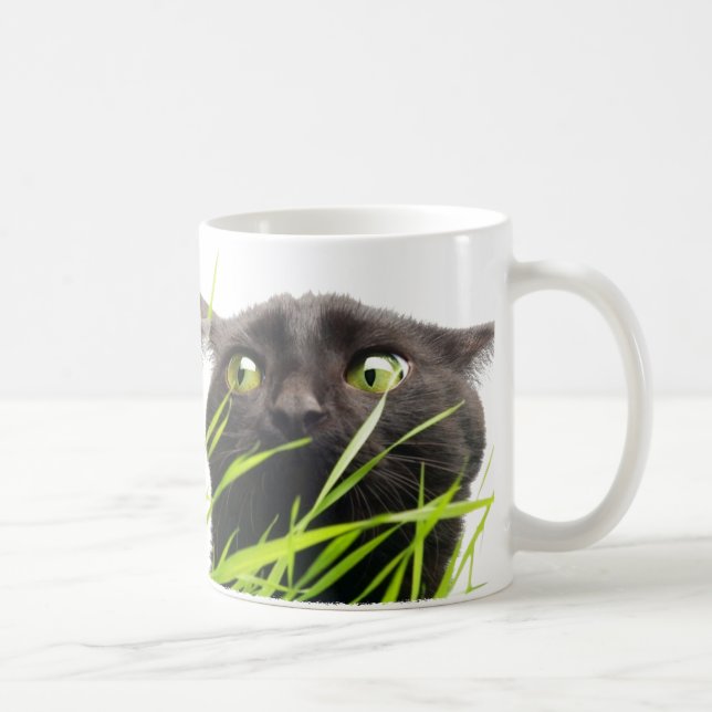 Katt & gräs kaffemugg (Höger)