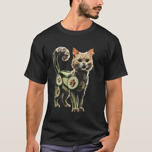 Katt Gurka Rolig Kattälskare Design T Shirt (Framsida)