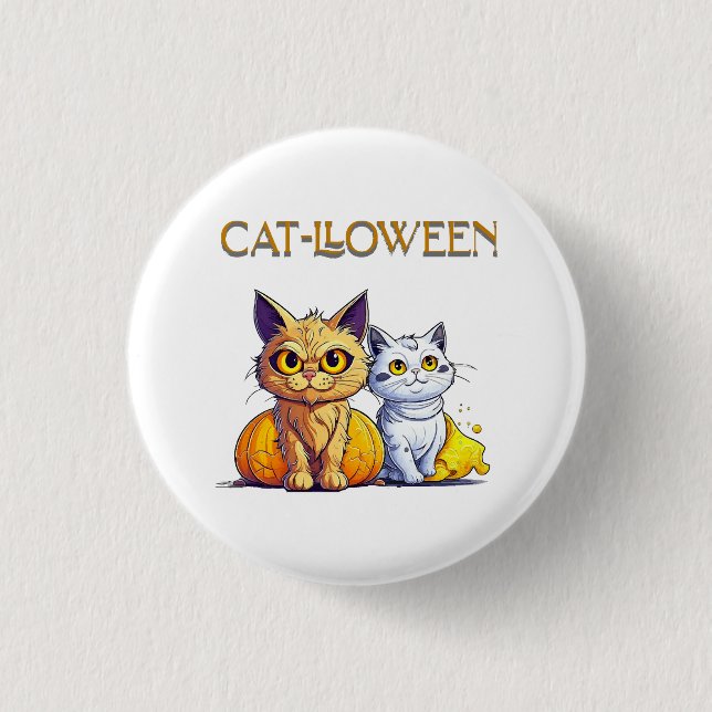 Katt Halloween  Knapp (Framsida)