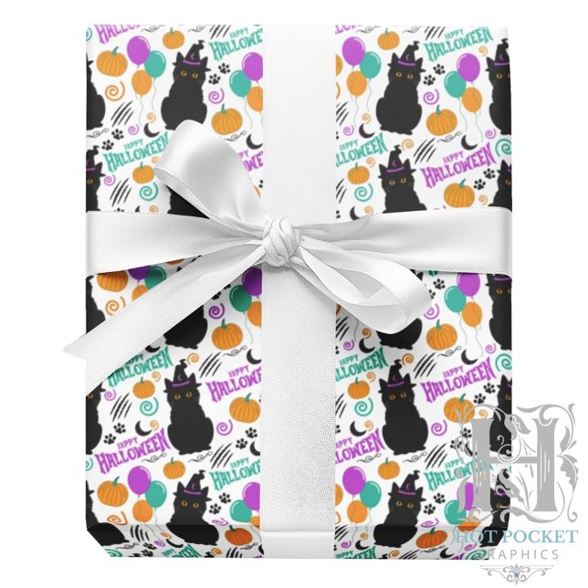Katt Halloween presentpapper (Skapare uppladdad)