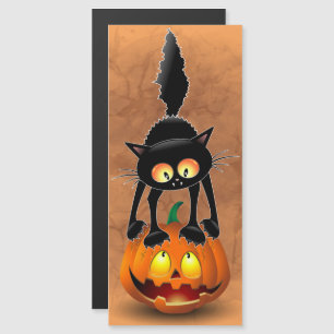 Katt Halloween rädd tecknad figur stående på