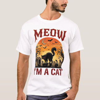 Katt Halloween Svart Kyrkogård_1 T Shirt