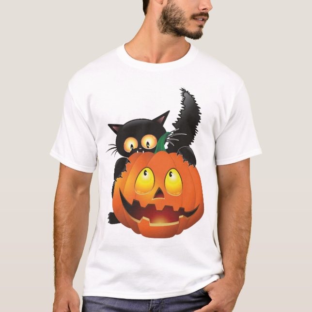 KATT HALLOWEEN T SHIRT (Framsida)
