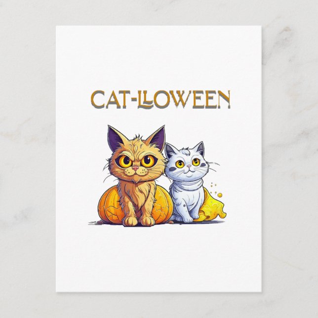 Katt Halloween  Tilläggskort (Framsida)