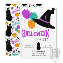 Katt Halloweenfest Inbjudan