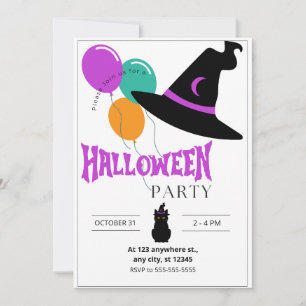 Katt Halloweenfest Inbjudan