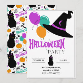 Katt Halloweenfest Inbjudan