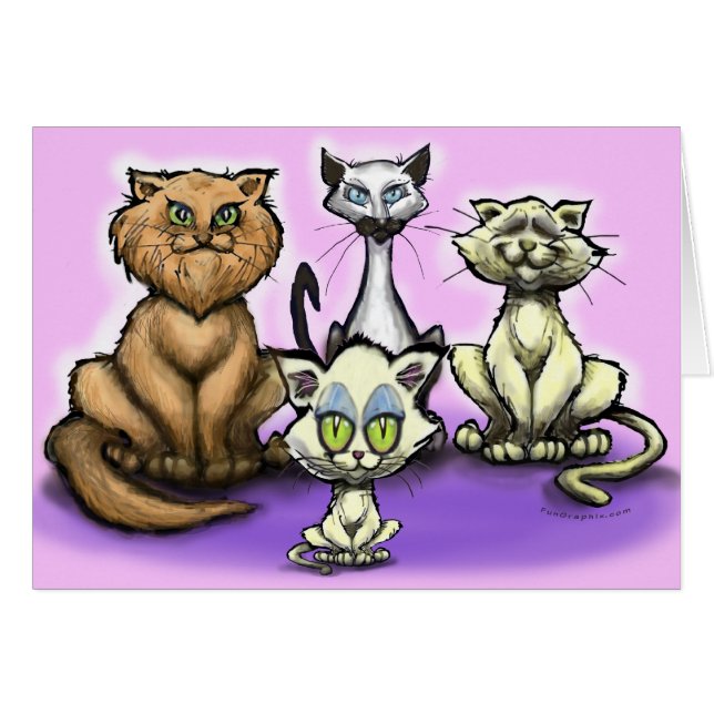 Katt Hälsningskort (Framsidan Horizontal)